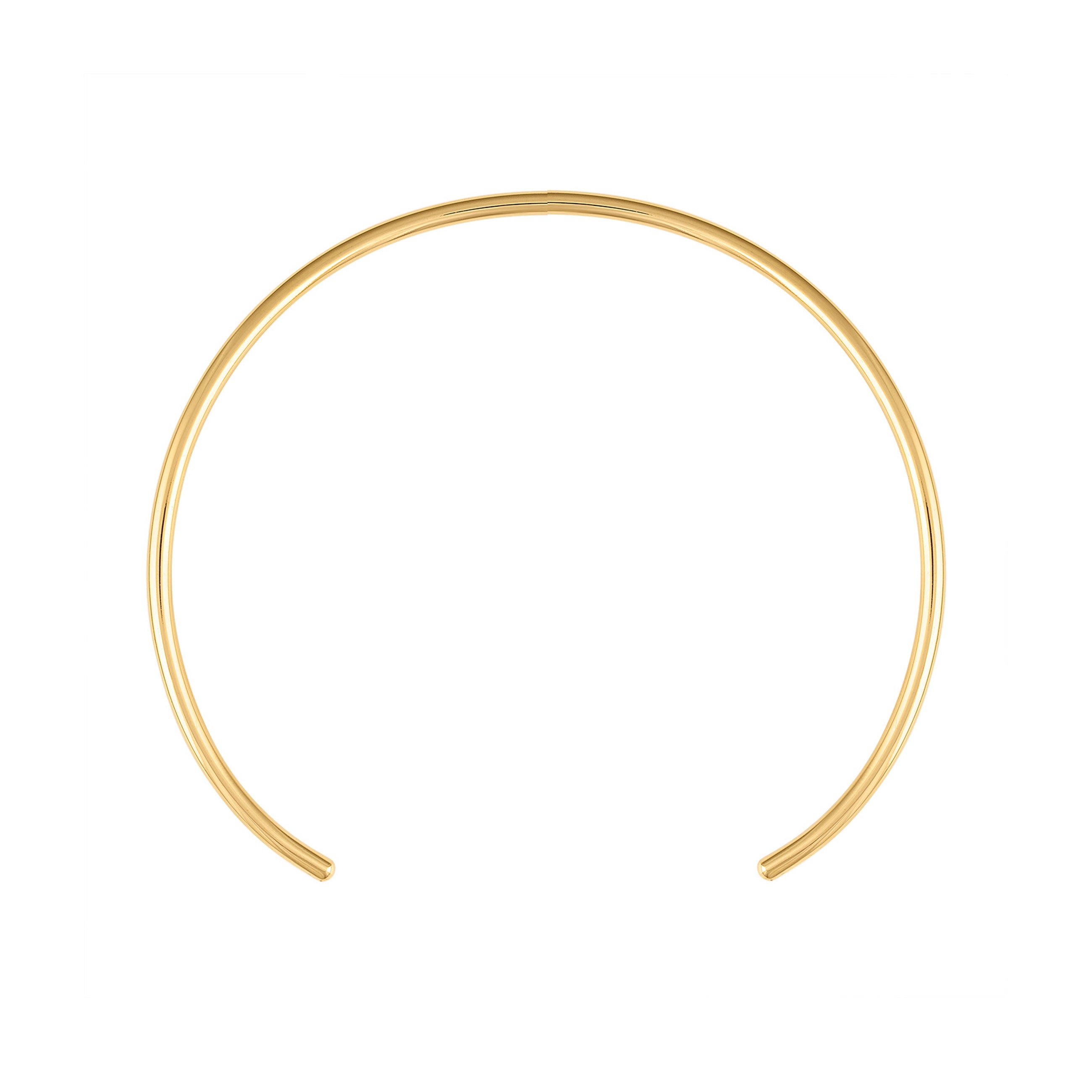 13.5" Plain Solid 18k Yellow Gold 4mm Wire Choker
