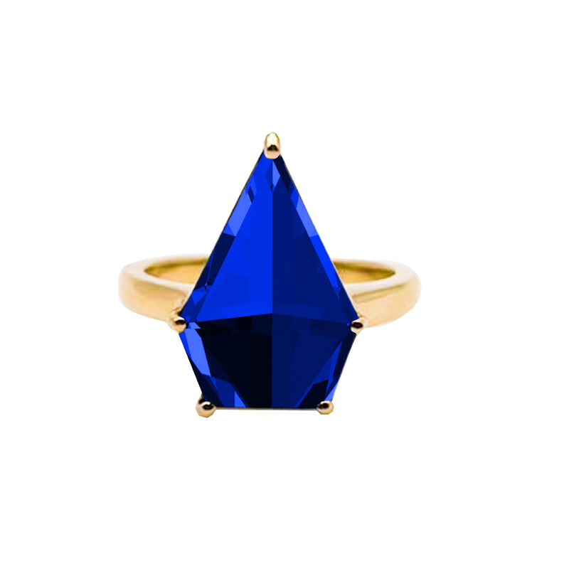 18k Gold Ring with Kite London Blue
