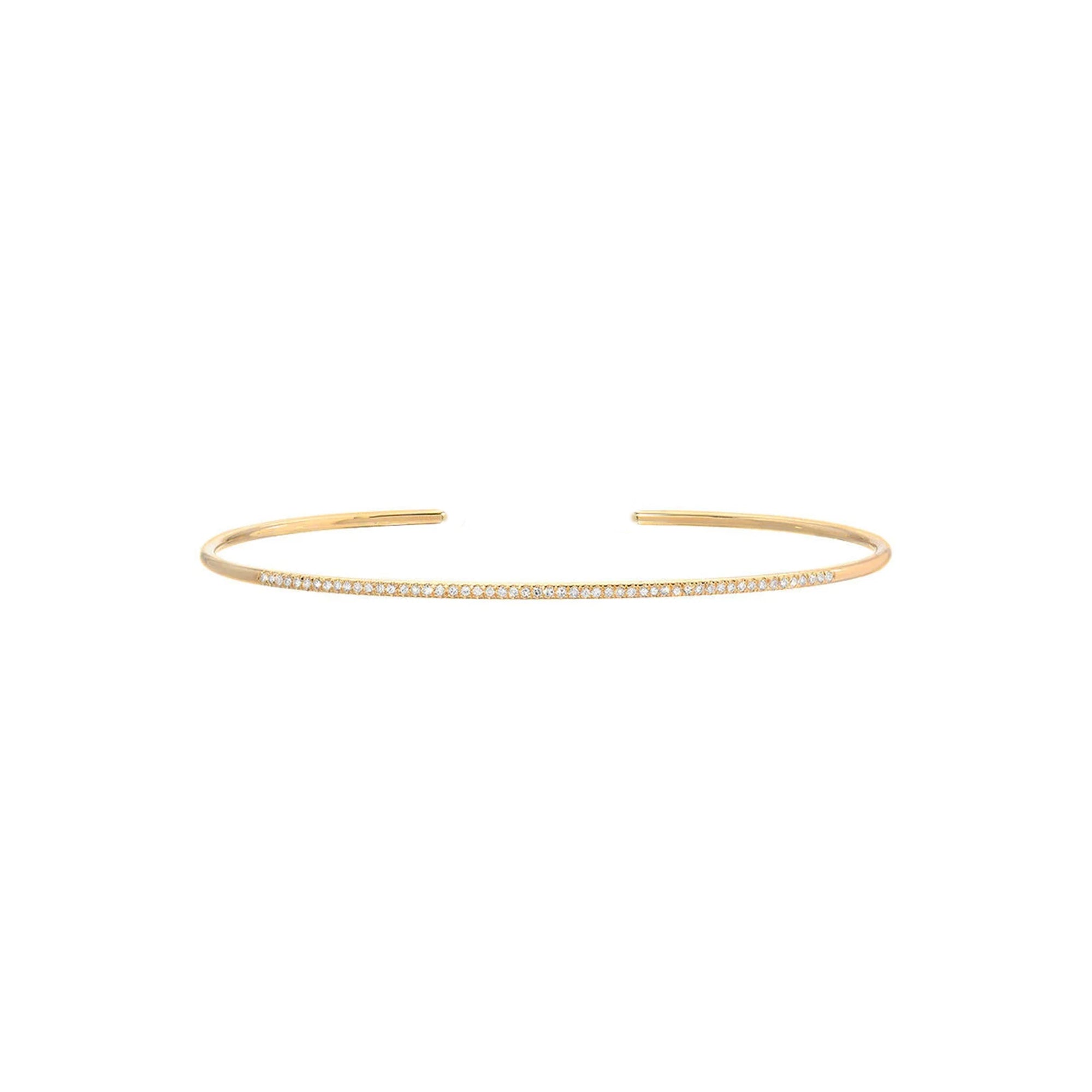 18k Gold Wire Cuff Bracelet with Diamonds