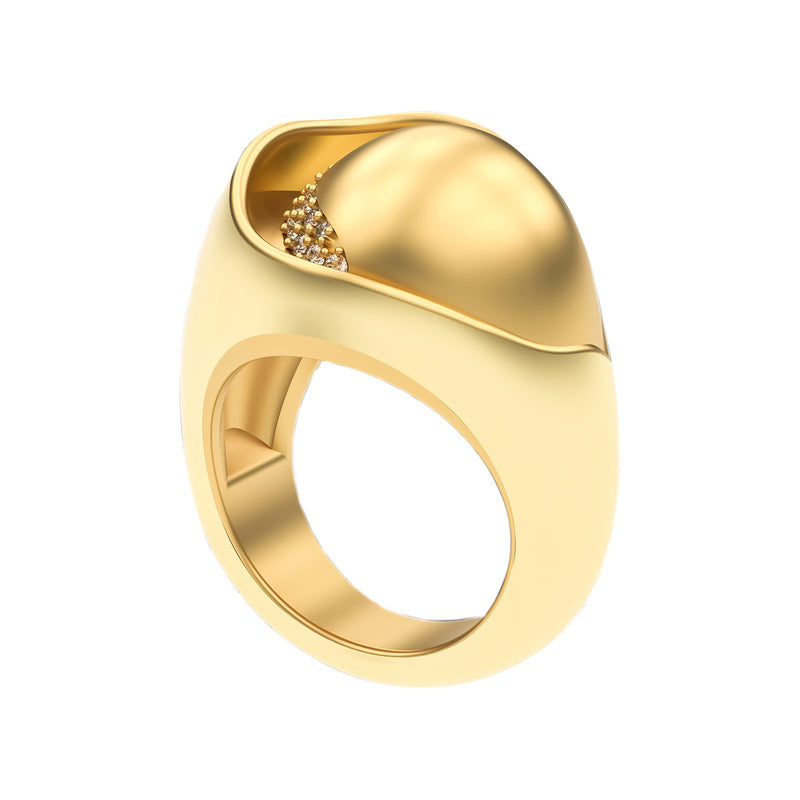 18k Gold Ring with Diamonds