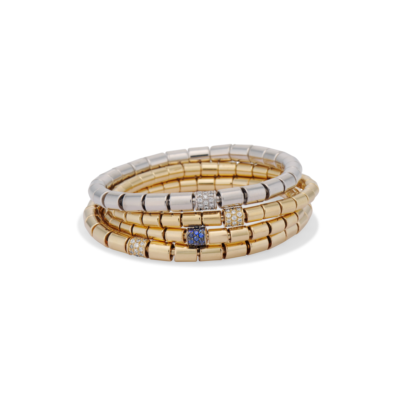 18k Gold Stretch Bracelet with Diamonds